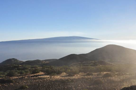 Vista do Mauna Loa, durante a subida do Mauna Kea, na Big island, no Hawaii